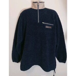 Rucanor Fleece Men Blue 1/4 Zip Toggle Hem Longsleeve‎ Pullover Size L